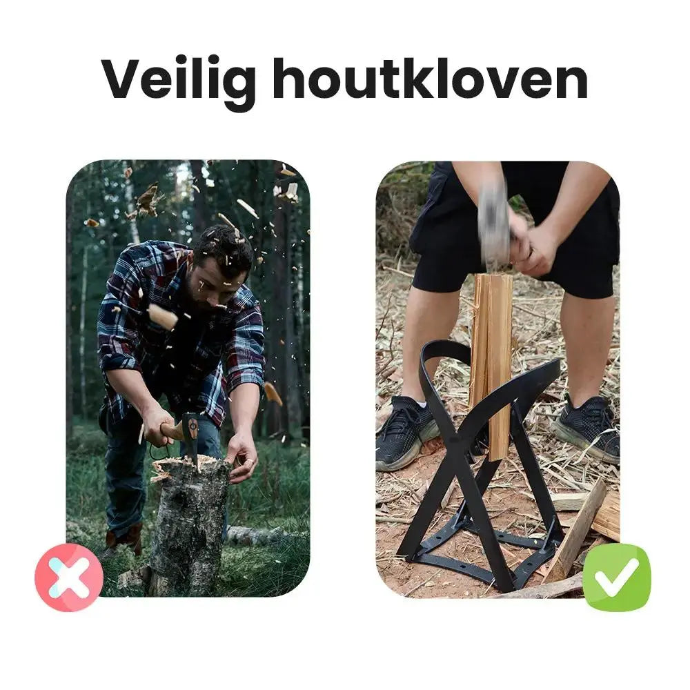 Veilig houtkloven zonder bijl